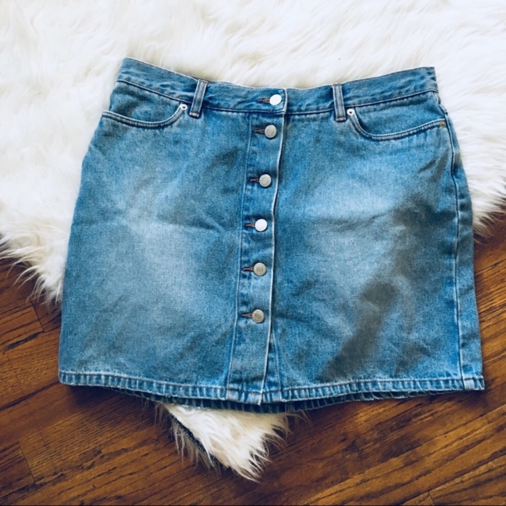 Londen jean button front skirt